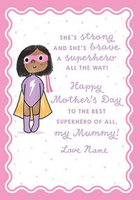 Super Hero Personalised Mother's Day Card