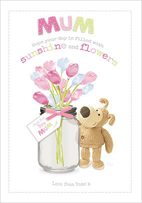 Boofle Teddy Flowers Birthdays Mothers Day Personalised Mug Valentines