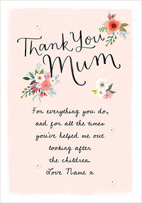 Thank you Card Girlfriend Friend Personalised Orchid Birthday Card For Her Sister Wife Mothers Day Card