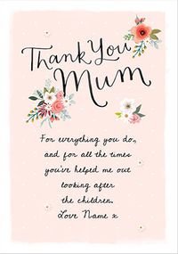 Tap to view Thank You Mum Mother's Day Personalised Card