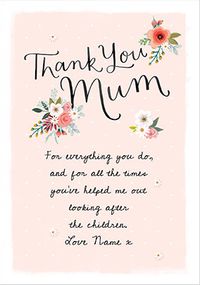 Tap to view Thank You Mum Mother's Day Personalised Card