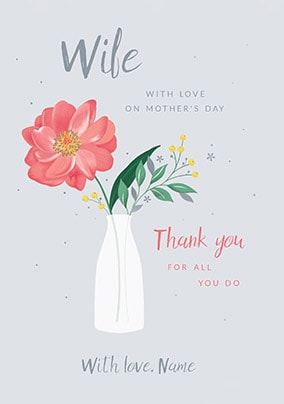 Thank you Card Girlfriend Friend Personalised Orchid Birthday Card For Her Sister Wife Mothers Day Card