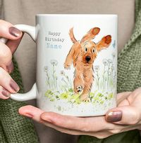 Playful Puppy Personalised Birthday Mug