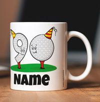 90th Birthday Personalised Golf Mug