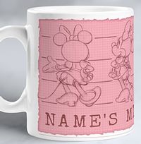 Minnie Mouse Sketch Personalised Mug