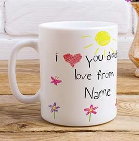 Personalised I Love You Daddy Photo Flower Mug