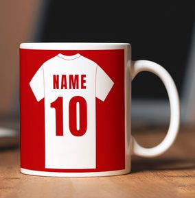 Football Name and Number Personalised Mug