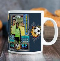 Football Trading Card Personalised Mug - Blue