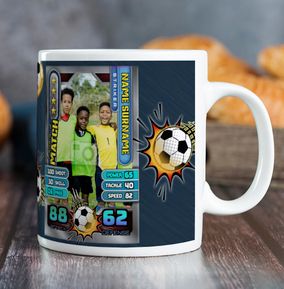 Football Trading Card Personalised Mug - Blue
