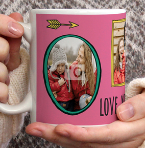 Love You Mummy 3 Photo Personalised Mug