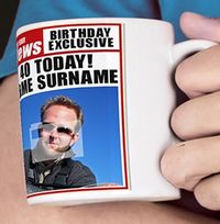 40th Birthday - Newspaper Spoof Mug for Him