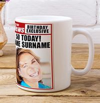 50th Birthday - Newspaper Spoof Mug for Her