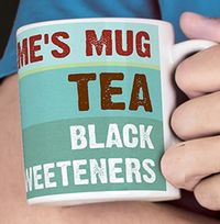 Personalised Black Tea Recipe Mug for Him