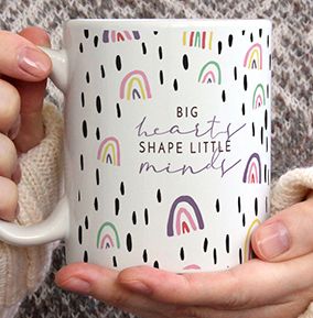 Big Hearts Thank You Teacher Personalised Mug