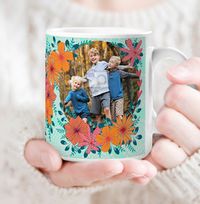 Floral Nanny Photo Personalised Mug