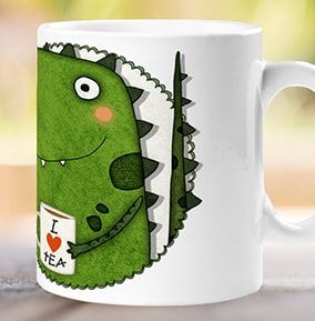 Tea-Rex Dinosaur Personalised Mug