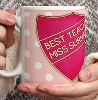 Personalised Mug - Thank You Teacher Best Teacher Pink