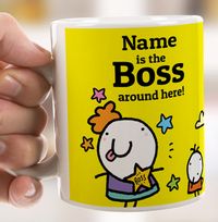 The Boss Around Here Personalised Mug
