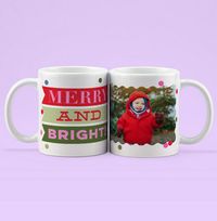 Tap to view Merry and Bright Christmas Photo Upload Mug