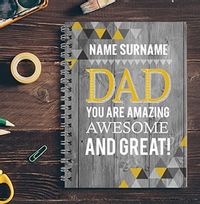 Vintage Geometric - Amazing Dad Notebook