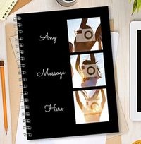 3 Photo & Side Text Black Notebook
