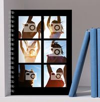Tap to view 6 Photo Personalised Black Notebook