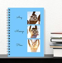 3 Photo & Side Text Blue Notebook