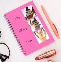 3 Photo & Side Text Pink Notebook