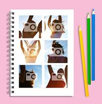 6 Photo Personalised White Notebook
