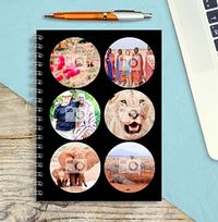 6 Circle Photo Notebook, Black