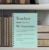 Personalised Teacher Definition Notebook