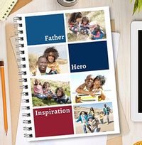 Tap to view Father, Hero, Inspiration Photo Collage Notebook