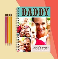 Tap to view 3 Photo Personalised Daddy Notebook, From Kids
