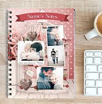 Birdcage Themed Photo Collage Romantic Notebook