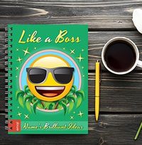 Singlasses Emoji Personalised Notebook - Like a Boss