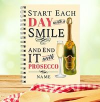 Personalised Prosecco Notebook, End Each Day