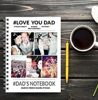 Love You Dad Photo Collage Notebook, White