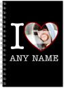 I Love (black) Photo Upload Notebook Old