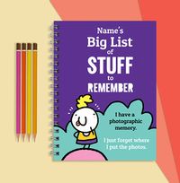 Big Lists of Stuff Personalised Cartoon Notebook