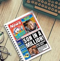 Funny Son in a Million Personalised Newspaper Notebook