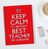 Keep Calm Best Teacher Notebook