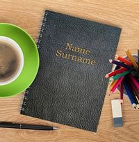 Personalised Leather Look Name Notebook