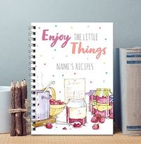 Tap to view Recipes Personalised Notebook, Enjoy the Little Things
