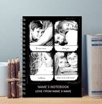 Personalised From Kids Notebook, Retro 4 Photos