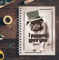 Rachel Hale Personalised Notebook - I Pugging Love You