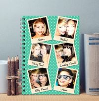 6 Photo Polaroid Green Polka Dot Notebook