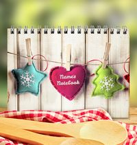 Christmas Notebook - Stitched Hearts