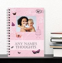 Butterflies & Blossom Pink Photo Notebook