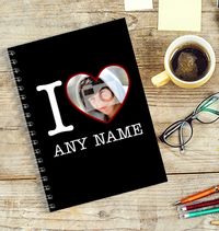 Black I Love Notebook
