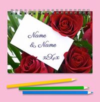 Personalised Roses Notebook, For Couples